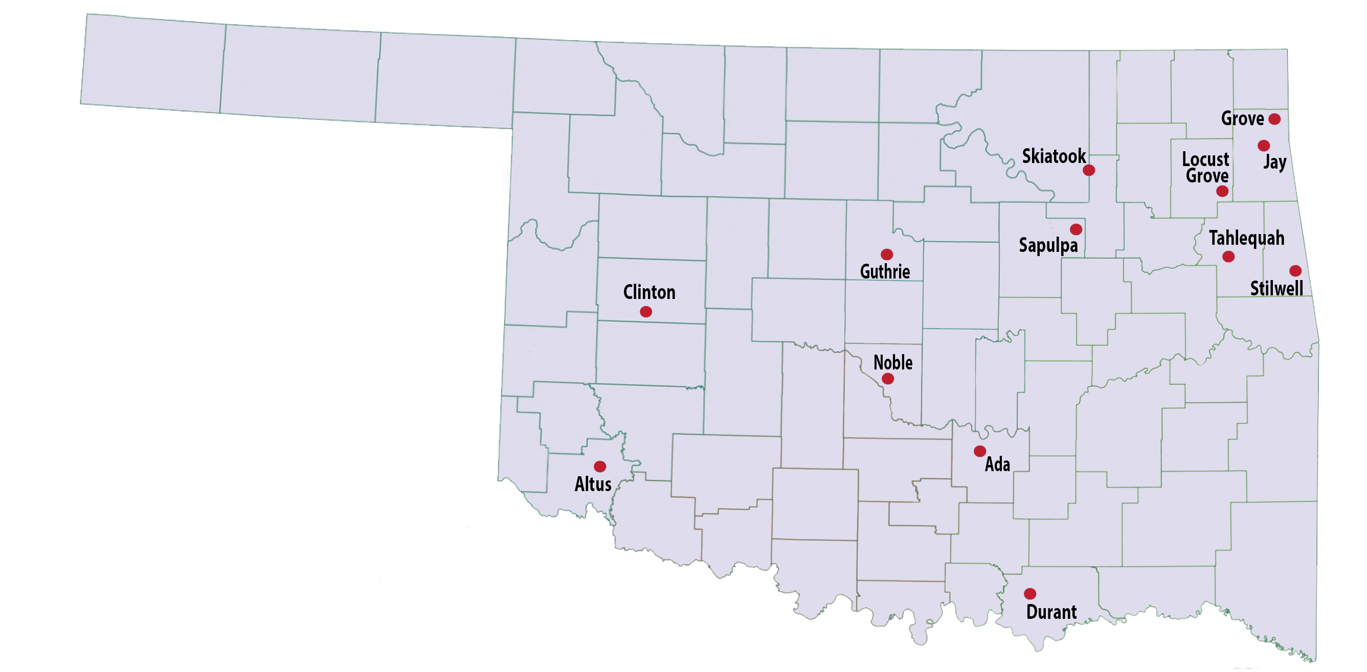 Map of the GEAR UP Grant V Schools